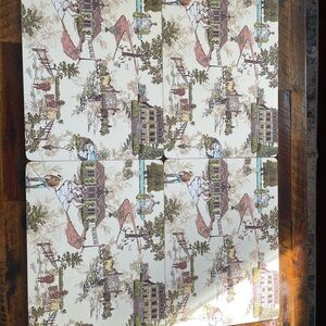 MacKenzie Childs Vintage RARE Retired Aurora Pattern, Scenic Placemats.